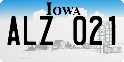 IA license plate ALZ021