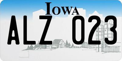 IA license plate ALZ023