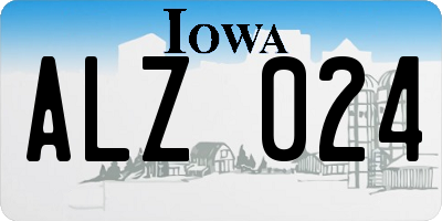 IA license plate ALZ024