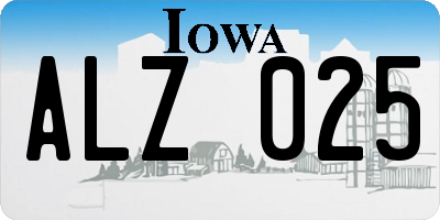 IA license plate ALZ025