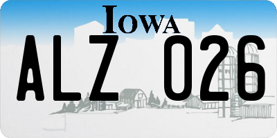 IA license plate ALZ026