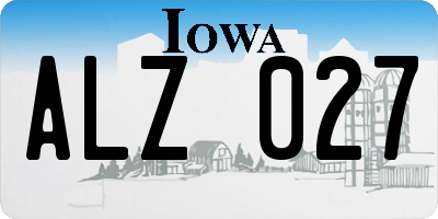 IA license plate ALZ027