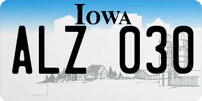 IA license plate ALZ030