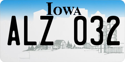 IA license plate ALZ032