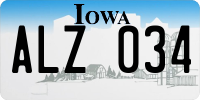 IA license plate ALZ034