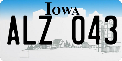IA license plate ALZ043