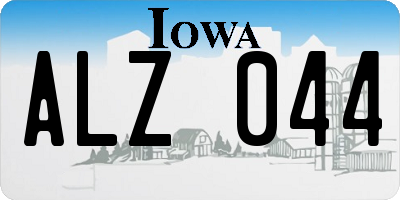 IA license plate ALZ044