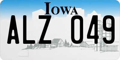 IA license plate ALZ049