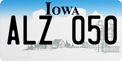 IA license plate ALZ050