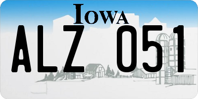 IA license plate ALZ051
