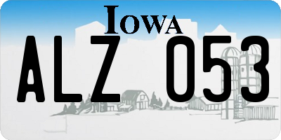 IA license plate ALZ053