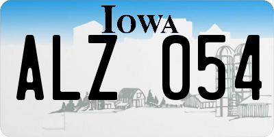 IA license plate ALZ054