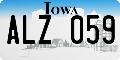 IA license plate ALZ059