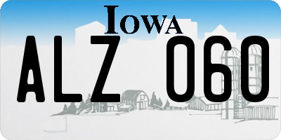 IA license plate ALZ060