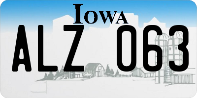 IA license plate ALZ063