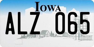 IA license plate ALZ065