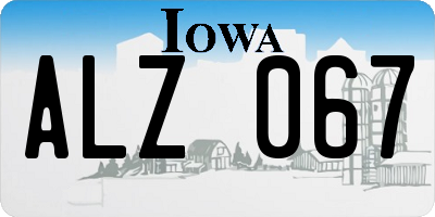 IA license plate ALZ067