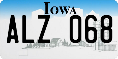 IA license plate ALZ068