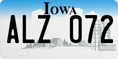 IA license plate ALZ072