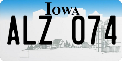 IA license plate ALZ074