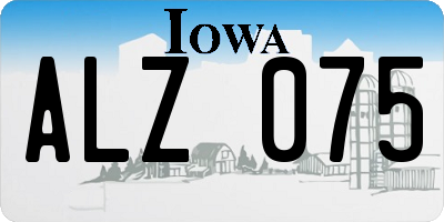 IA license plate ALZ075
