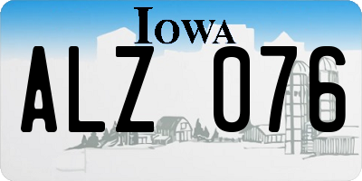 IA license plate ALZ076