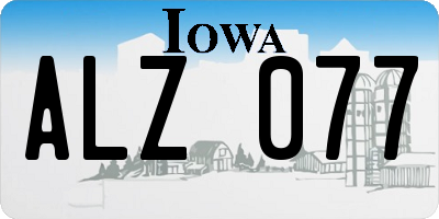 IA license plate ALZ077