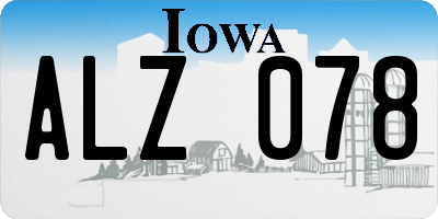 IA license plate ALZ078