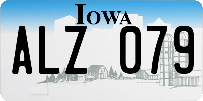 IA license plate ALZ079