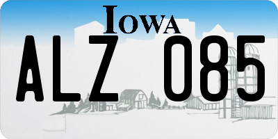 IA license plate ALZ085