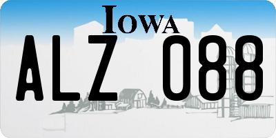 IA license plate ALZ088