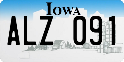 IA license plate ALZ091