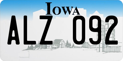 IA license plate ALZ092