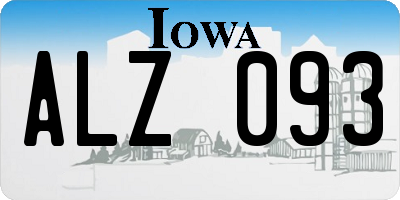 IA license plate ALZ093