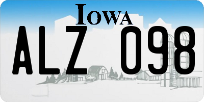 IA license plate ALZ098