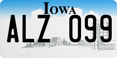 IA license plate ALZ099