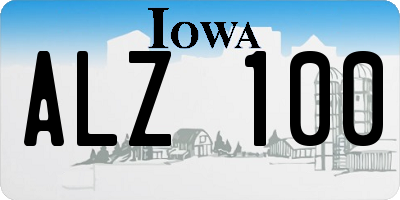 IA license plate ALZ100