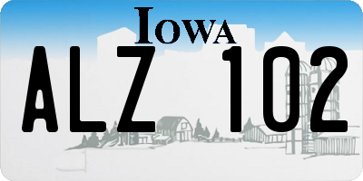 IA license plate ALZ102