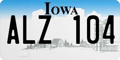 IA license plate ALZ104