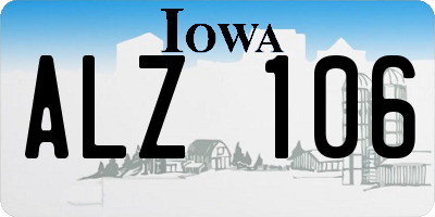 IA license plate ALZ106