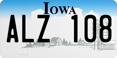 IA license plate ALZ108