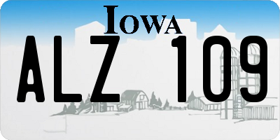 IA license plate ALZ109