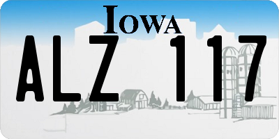 IA license plate ALZ117