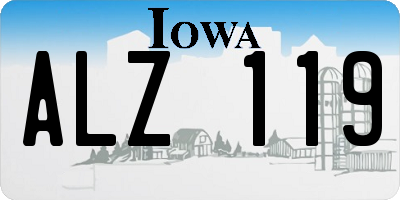 IA license plate ALZ119