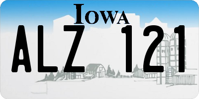 IA license plate ALZ121