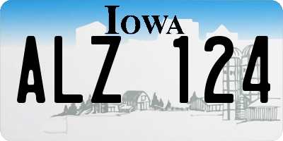 IA license plate ALZ124