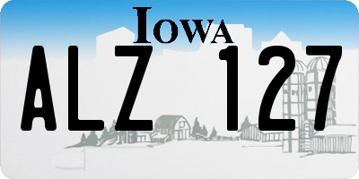 IA license plate ALZ127