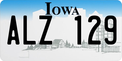 IA license plate ALZ129