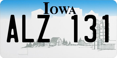 IA license plate ALZ131