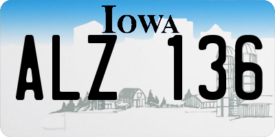 IA license plate ALZ136